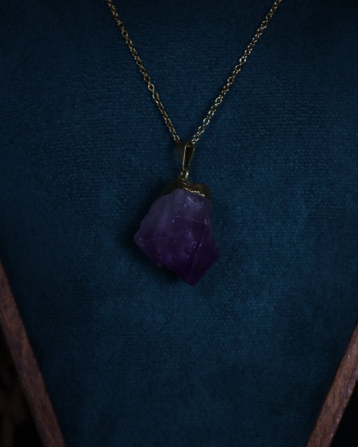 Amethyst Anhänger mit Goldfassung