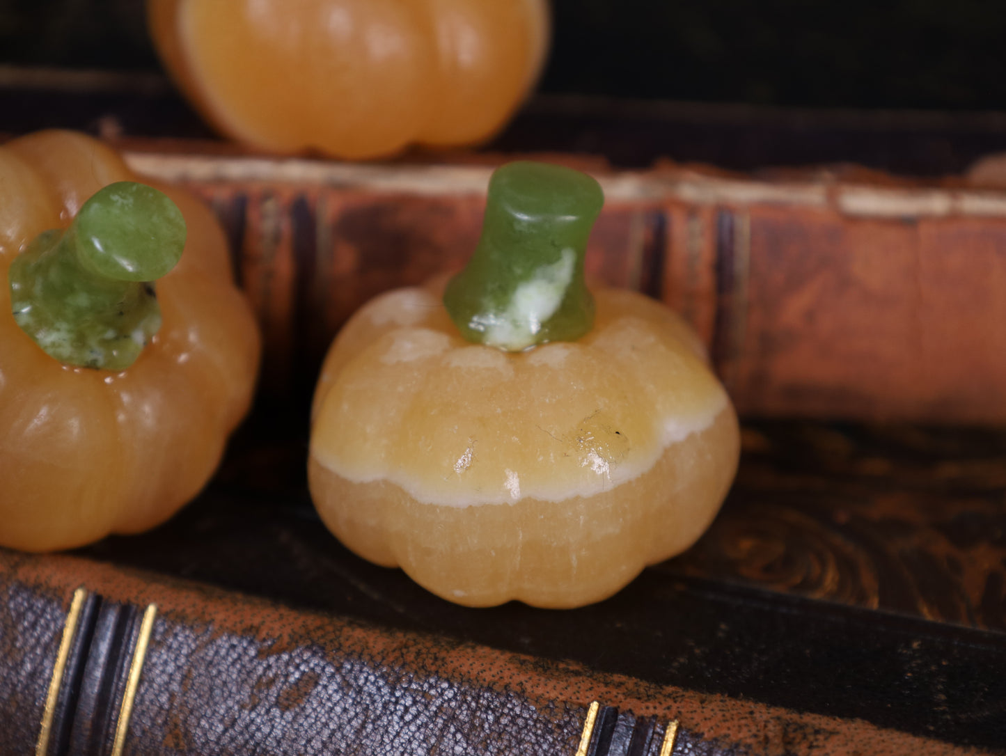 Orange Calcite Pumpkin | Handmade – approx. 4 cm
