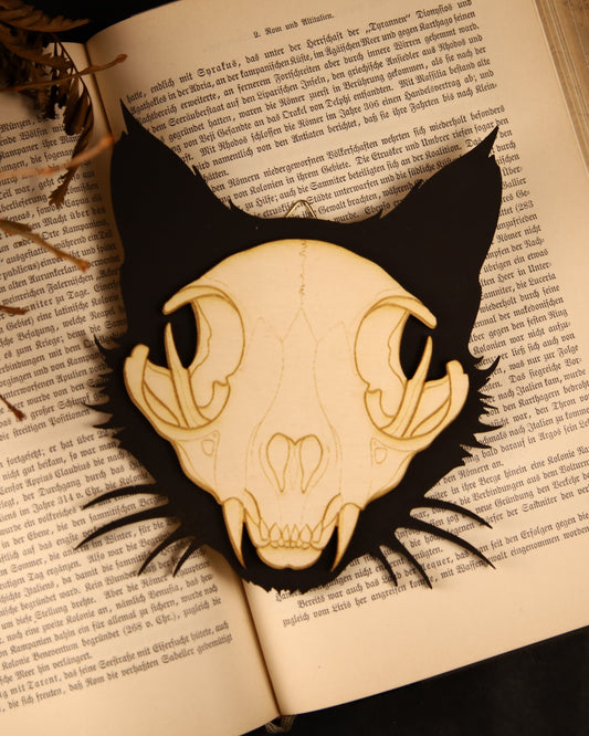Katzenschädel - Wandaufhänger | Vegan Taxidermie