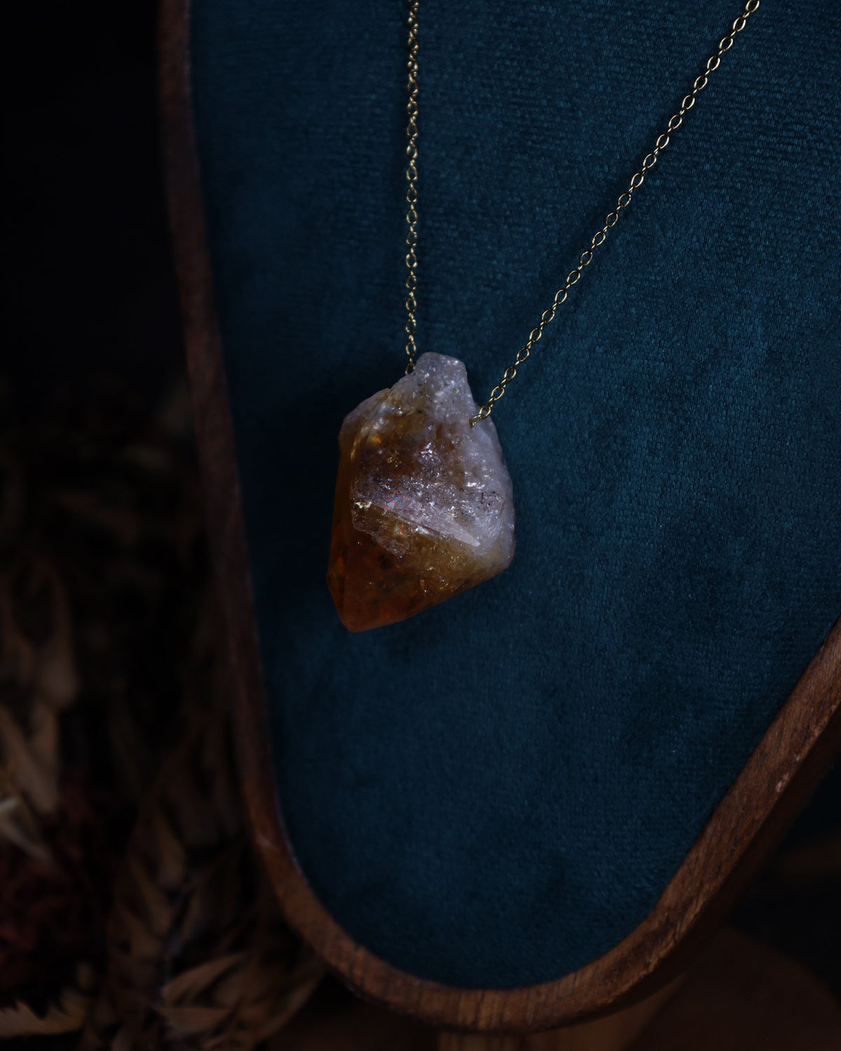 Gebrannte Amethyst Spitze Anhänger