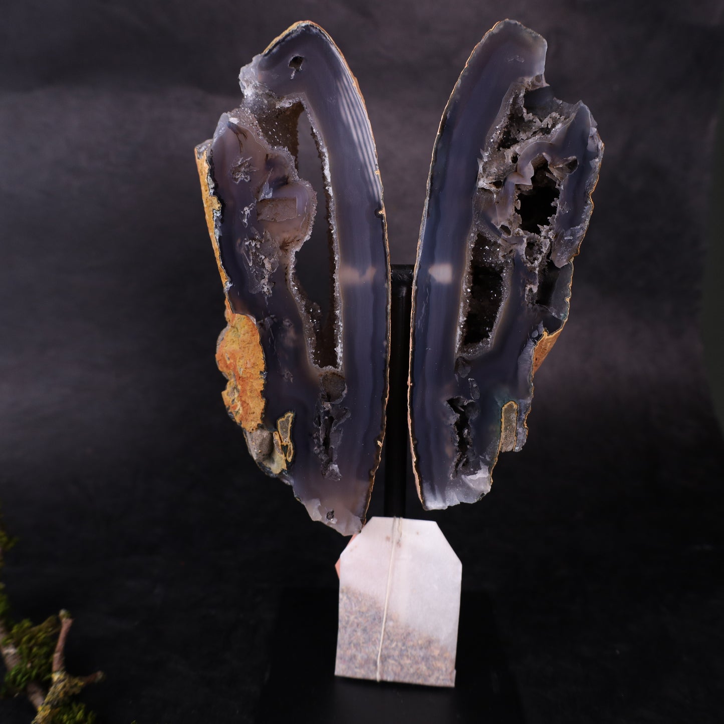 Achatgeode aus Brasilien auf Metallständer