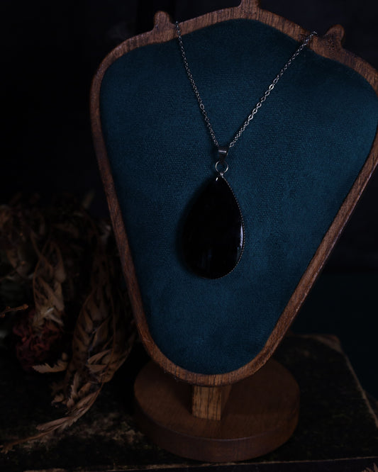 Goldobsidian Anhänger mit echt Silberfassung