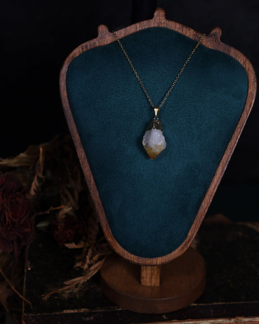 Citrin Anhänger mit Goldfassung