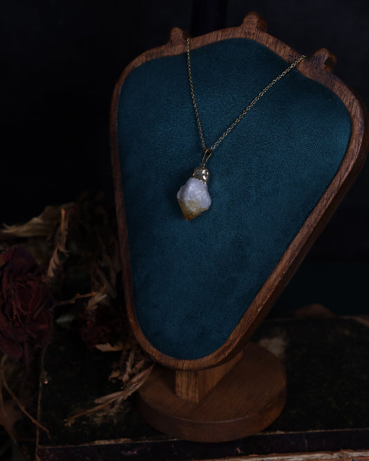 Citrin Anhänger mit Goldfassung