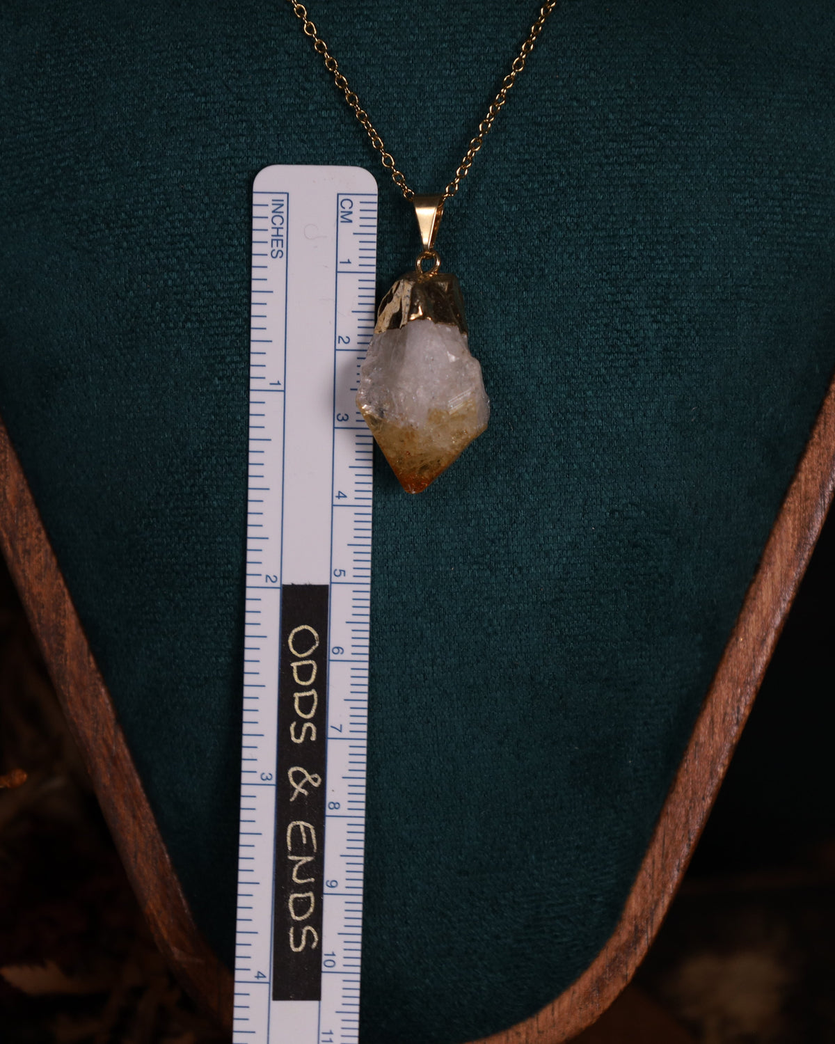 Citrin Anhänger mit Goldfassung