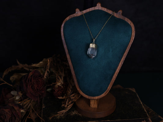 Bergkristall Anhänger mit Goldfassung