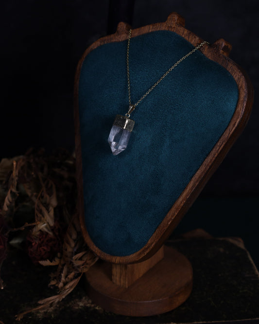 Bergkristall Anhänger mit Goldfassung