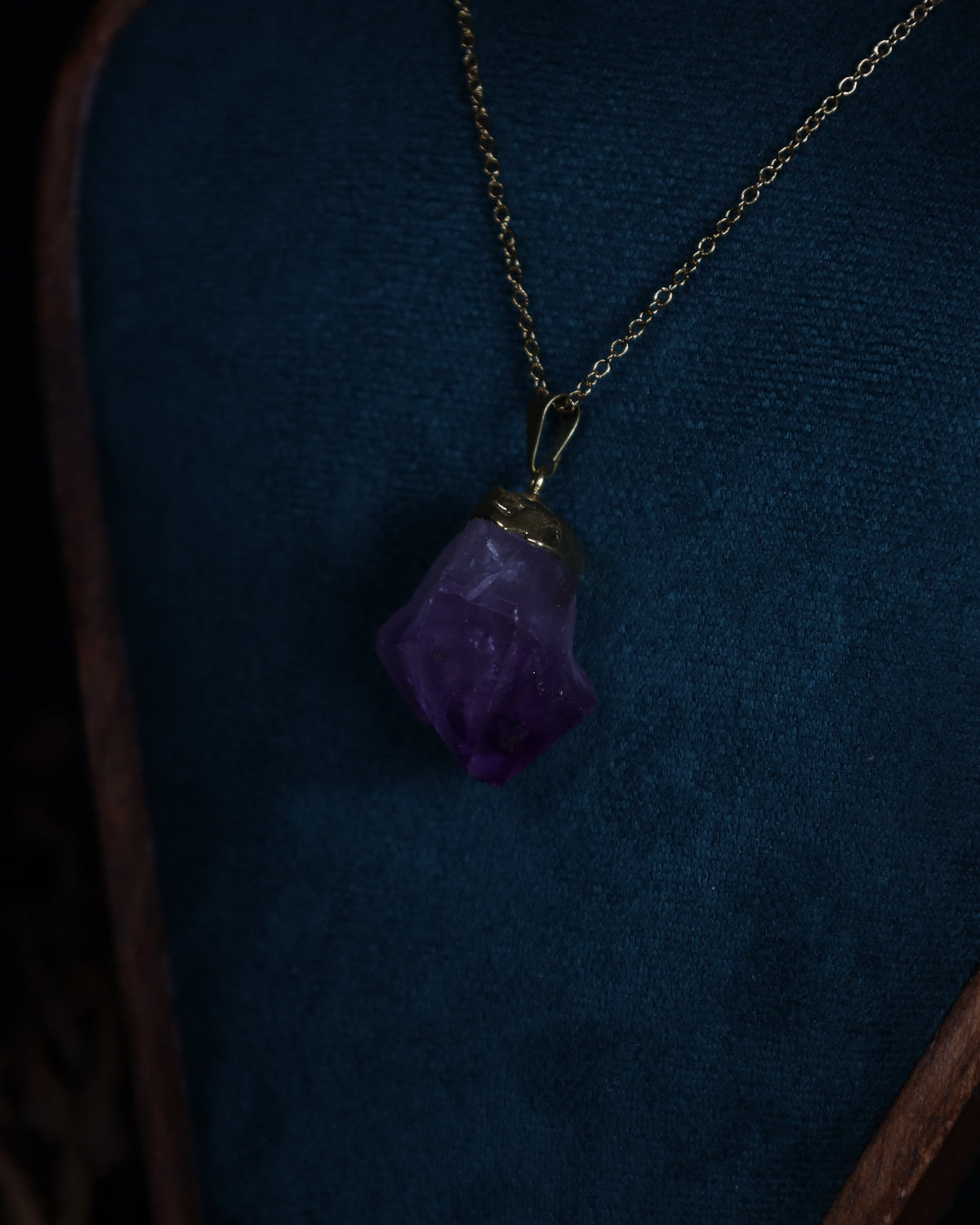 Amethyst Anhänger mit Goldfassung