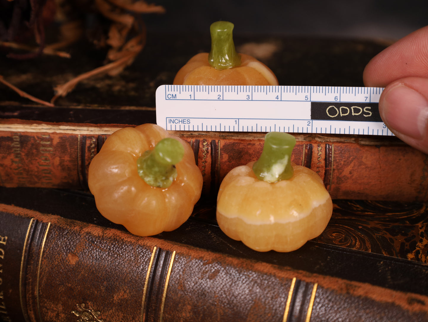 Orange Calcite Pumpkin | Handmade – approx. 4 cm