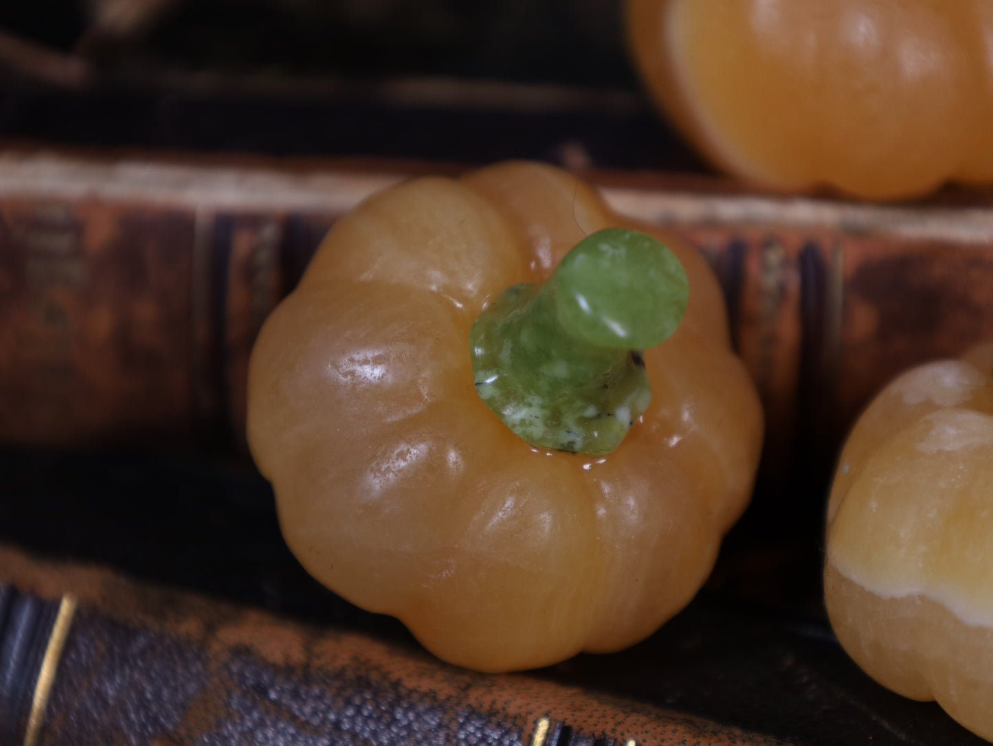 Orange Calcite Pumpkin | Handmade – approx. 4 cm