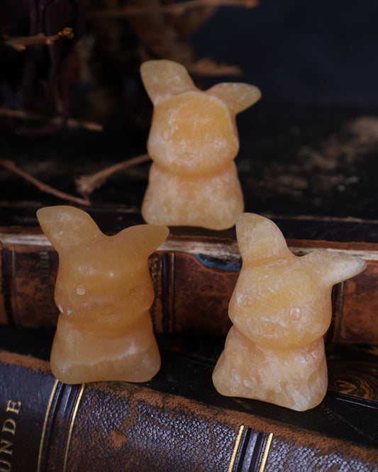 Pikachu Figur aus Orangen Calcit | ca. 3,5 cm