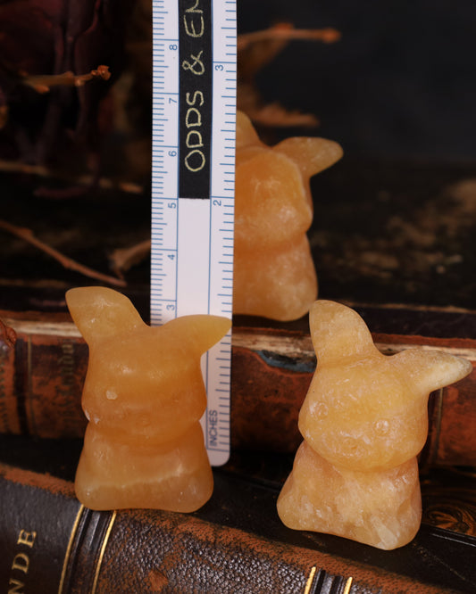 Pikachu Figur aus Orangen Calcit | ca. 3,5 cm