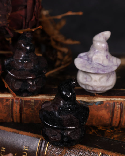 Kürbis mit Hexenhut aus Quartz | Handgeschnitzt – ca. 3 cm