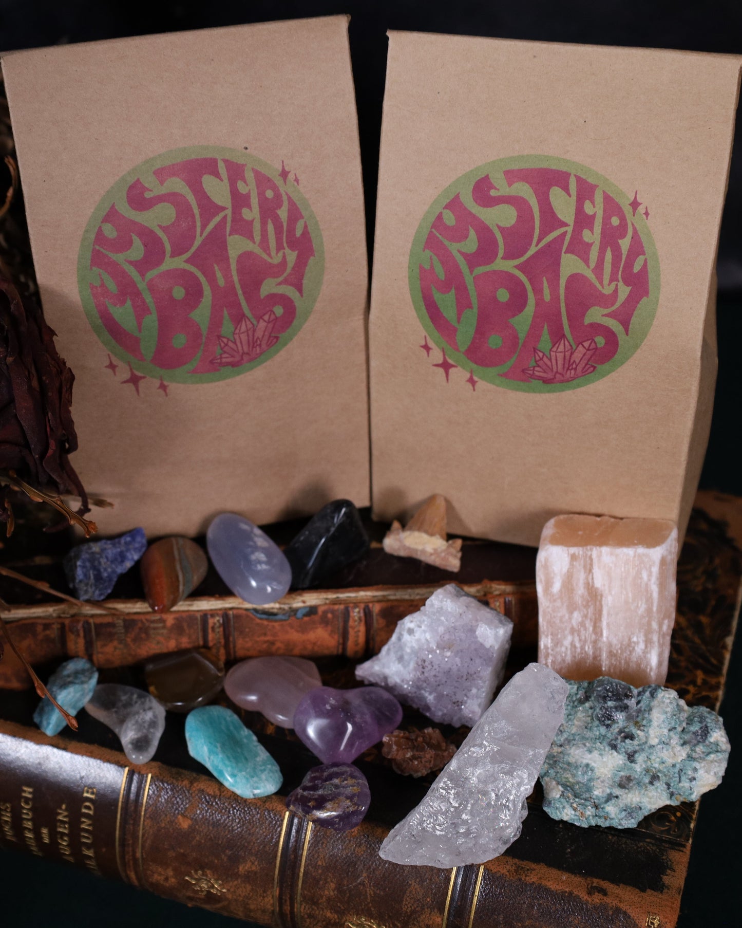 Kristall Mystery Bag – bis zu 20 verschiedene Steine, Fossilien & Natur-Schätze