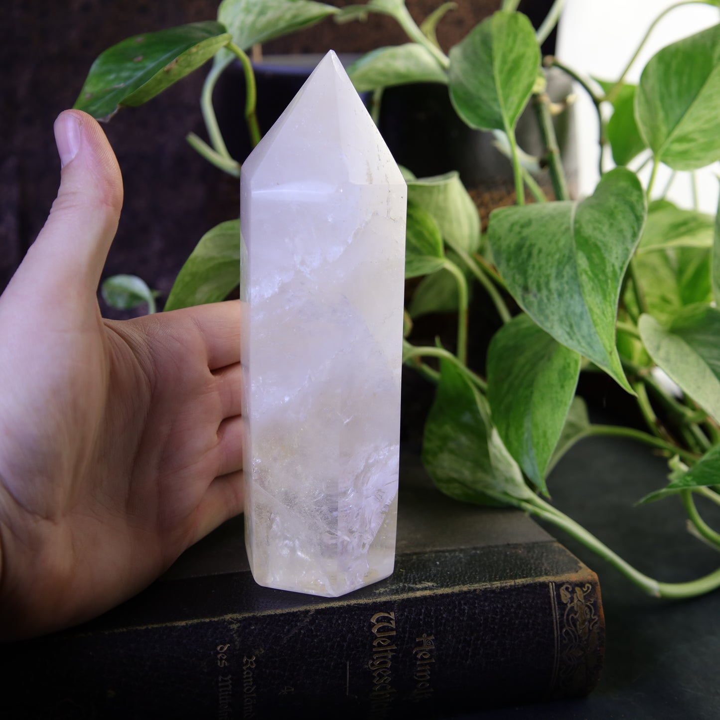 Large rock crystal point