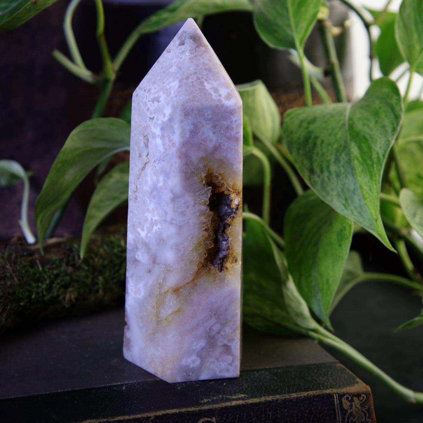 Großer Blumen Achat Turm