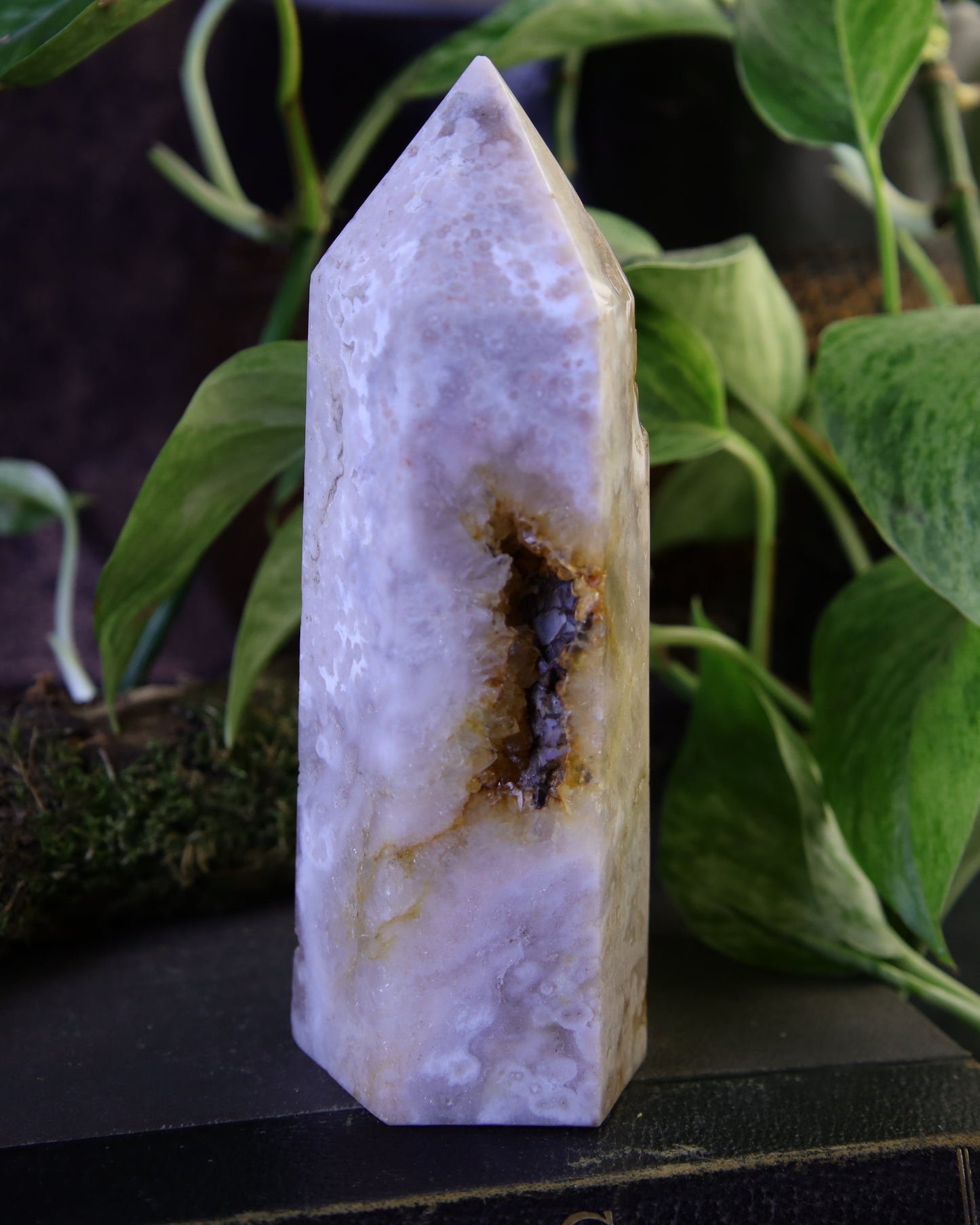 Großer Blumen Achat Turm